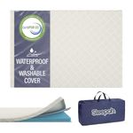 Sleepah Pack and Play Mattress Foam Pad 38 x 26 x 1 for Playpen, Portable Playyard Mattress - Soft Waterproof Washable & Removable Cover Breathable Topper