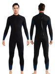 REALON Wetsuit Men 3/4mm Neoprene Full Body Thermal Scuba Diving Suits, 3/2mm Womens One Piece Wet Suit Cold Water Swimsuits for Surfing Snorkeling Swimming