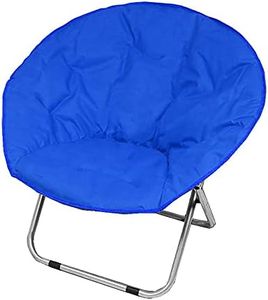 Moon Chair Folding Padded Oval Round Camping Fishing Portable Picnic Blue Seat