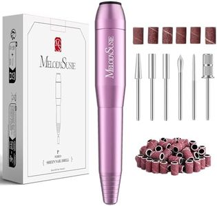 MelodySusie Electric Nail Drill Machine,PC120I Portable Electric Nail File Efile Set for Acrylic Gel Nails, Manicure Pedicure Tool with Nail Drill Bits Sanding Bands (Purple)