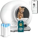 PetCove Self-Cleaning Cat Litter Box - Automatic Kitty Litter Box for Multiple Cats -Litter Cat Box with Odor Removal - Large Electric Litter Box - App-Controlled Litter Robot System (Pack of 3 Bags)