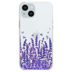 Blingy's for iPhone 15 Plus Case, Women Girls Cute Lavender Flower Pattern Floral Design Transparent Soft TPU Protective Clear Case Compatible for iPhone 15 Plus 6.7 inch (Purple Lavender)