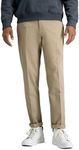 Haggar Men's Premium No Iron Khaki Straight Fit Flat Front Casual Pant, Khaki, 38W x 30L