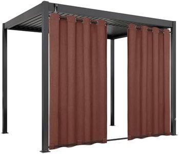 Easy-Going Linen Look Outdoor Curtains Waterproof Windproof Porch Curtains, Soft Thicken Outdoor Privacy Curtains for Patio, Gazebo, Grommet Top and Tab Bottom Drape, 1 Panel, 54x84 inch, Terra Red