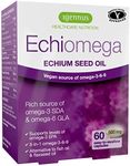 Echiomega Vegan Omega 3 6 9 1000 Mg, Echium Seed Oil, 60 Softgels