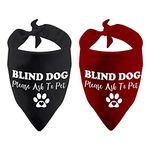 2 Pack Blind Dog Bandana Blind Dog Please Ask to Pet Dog Bandana Handkerchief Scarf Tie On (Blind Dog 2 Pack)