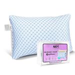 MH Traders 100% Shredded Memory Foam Pillow Firm pillows with 2 Comfort Zones Cooling & Bamboo Pillow Cover Cooling Gel Filling & Adjustable Height Pillows for Side Back & Front Sleepers (50x75CM)