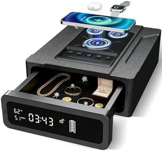 Biometric Gun Safe, Fingerprint Lock & 3‑in‑1 Wireless Charging for Bedside