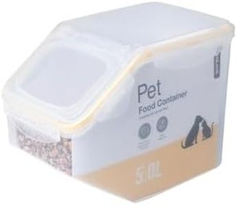 LocknLock Translucent/Yellow Polypropylene Pet Food Storage Container 5 Litre – Keep Your Pet’s Food Fresh and Organised | Durable Snap-Down Locking Mechanism | Flip-Top Lid | Tapped Spout