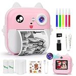 EAONE Instant Camera for Kids,Upgrade Selfie Kids Camera,Digital Zero Ink Video Camera with 5 Rolls Print Paper, 32G TF Card, 48MP Digital Camera with Dual Lens,Gifts for Kids