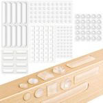 183 Pcs Furniture Bumpers Pads Clear Rubber Feet Pads, Adhesive Cabinet Door Buffer Pads and Straps, Cupboard Door Stoppers Noise Dampening Bumper Pads for Door,Drawers,Furnitures Protector (6 Sizes)