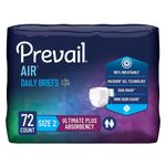 Prevail Breezers 360 Ultimate Absorbency Incontinence Briefs, Size 2, 72-Count