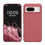 kwmobile Case Compatible with Google Pixel 8 Case - Soft Slim Protective TPU Silicone Cover - Dark Rose