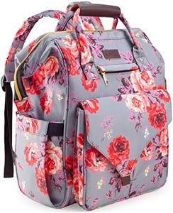 Kaome Diaper Bag Backpack, Upgraded Large Capacity Multifunction Nappy Bags, Waterproof Baby Bag Floral Insulated Durable Travel Maternity Back Pack for Baby Girls with Diaper Pad Bottle Bag (Floral)