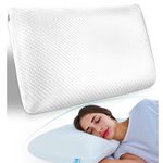 pillowLY Cervical Contour Memory Foam Pillow for Neck Pain Orthopedic Neck Pillow for Shoulder Pain Ergonomic Head Neck Support Pillows for Side, Back, Stomach Sleepers (Contour)