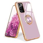 Urarssa Samsung Galaxy S20 FE 4G Phone Case Magnetic Ring Holder 360 Degree with Rotation Finger Car Holder Shockproof Case Cover for Samsung S20 FE 5G-Light Purple