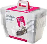 Life Story 6 Liter Shoe, Accessory, and Closet Plastic Storage Box Multi-Purpose Lidded Stacking Tote Containers, Clear (160 Pack)