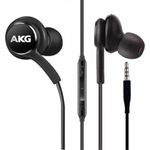 2025 Earbuds Stereo Headphones for Samsung Galaxy Galaxy S10, S10E, S10+, S8, S8+, S9, S9+, Note 9- Designed by AKG - 3.5 mm Jack with Microphone and Volume Buttons (Black)