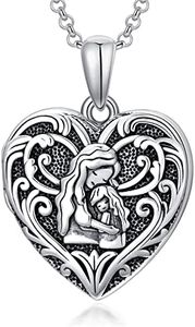SOULMEET Mother Family Locket Necklace That Holds 2 Pictures Photos Keep Someone Near to You Sterling Silver Relationship Mom and Family Heart Locket Mother‘s Day Gift (Locket only)