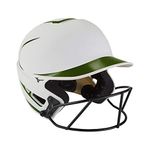 Mizuno F6 Adult Fastpitch Softball Batting Helmet with Mask, White-Forest, Large/X-Large