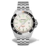 Cestrian Dive Series Automatic White Dial Ceramic Bezel Steel Bracelet 300M Water Resistant Mens Watch