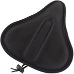 WOTOW Gel Bike Seat Cover Cushion, Comfort Wide Gel & Foam Padded Bike Saddle Cushion Mat 11in X 9.5in for Men Women Compatible with Indoor Peloton Stationary Exercise Cruiser Bicycle Seats (Black)