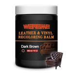 WERBME Leather Recoloring Balm, 10 OZ Dark Brown Leather Color Restorer for Scratched and Faded, Leather Repair Kit for Furniture Restore & Renew Restore Couches, Car Seats, Clothing, Shoes