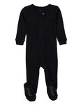 Leveret Solid Kids Pajamas Baby Sleepsuits Boys & Girls Footed Pajamas 100% Cotton (Size 3 Months-5 Years) - Black - 3-6 Months