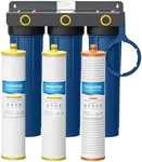 Waterdrop WHF3E-SKH 3-Stage Whole House Water Filter System,with Heavy Metal and Anti-Scale Sediment Filter, Highly Reduce Scale,Lead, Chlorine,Taste,5 Micron,1" Inlet/Outlet,20 x 4.5