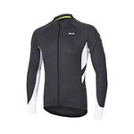 ARSUXEO Men's Full Zipper Long Sleeves Cycling Jersey Bicycle MTB Bike Shirt 6030 Dark Gray Size M