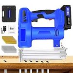 21V Cordless 2-in-1 Staple/Nail Gun with Battery, Charger & 1000 Staples/Nails, Electric Brad Nailer for Upholstery, Fencing, Carpentry and Woodworking