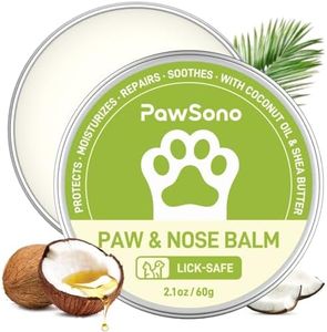 Pawsono Lick-Safe Dog Paw & Nose Balm with Coconut Oil | All-Natural Paw Cream & Wax for Dry, Cracked Pads & Snouts | Paw Moisturizer & Soother for Cats| Nose Butter for Bulldogs (60 g /2.1 oz)