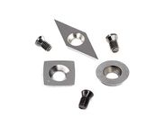 YUFUTOL 3pcs Tungsten Carbide Cutters Inserts Set for Wood Lathe Turning Tools(Include 11mm Square with Radius,12mm Round,28x10mm Diamond with sharp point),Supplied with Screws