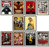 Batuba Design Tarantino Best Movie Posters Set of 10 Prints, 11x14 inc UNFRAMED, Directed by Quentin Tarantino, Pulp Fiction Poster, Djyango Poster, Kill Bill Poster, Movie Wall Art, Movie Poster
