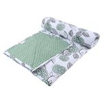 Trance Home Linen 150 GSM Pure Cotton Reversible Dohar Single Bed Size | Ac Blanket Comforter | Soft Light-Weight Bed Blanket (56 X 88 Inch, Spring Green, Pack of 1), 200 TC Festive Gifting