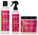 Mielle Organics Moisturizing Avacado Hair milk 8oz, White Peony Leave-In Conditioner 8oz & Babassu Oil and Deep Mint Conditioner 8oz