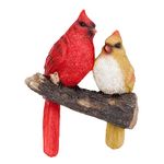 Bits and Pieces - Pair of Cardinals Tree Hugger - Animal and Bird Tree Sculpture Outdoor Décor Garden Statue