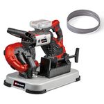 Einhell Power X-Change 18V Cordless Band Saw with Base - 115mm Cutting Height, 127mm Cutting Width, LED Light - TE-MB 18/127 U Li Bandsaw for Woodworking with 2X Saw Bands (Battery Not Included)