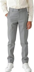 Children's Casual Pants Light Grey Big Boys Dress Pants Formal Suit Trousers for School Uniform Pants Size 16