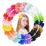 SNOWIE SOFT 20 Pcs Hair Bows 3 Inch Grosgrain Ribbon Baby Girls Hair Clips Alligator Barrettes/ Accessories For Infants Toddlers Kids Teens,Multi