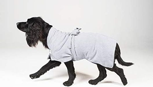 Toby and Alexander Super Absorbent, Quick Drying Dog Bathrobe, Towel Coat Wrap (M, Mizzle)