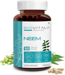 BIOVITALIA ORGANICS Plant Based Neem 1000mg Capsule For Men & Women, Dietary Supplement, Promote Blood Circulation Support Detox - 60 Vegan Capsules