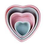 Aebor 4 Pack Love Heart Shape Silicone Cake Mold,Heart Shaped Cake Mould Pastry Baking Tray, 4/7/9/10 inch Silicone Rainbow Cake Mold, ​Non-Stick Easy Release Bread Mold