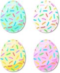 Easter Egg Edible Toppers| | Edible Toppers For Decoration Cupcake Cake Cookies| Vegan And Gluten Friendly| Compliments Sprinkles In Your Easter Treats, 24 Assorted Pieces