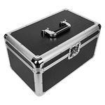 Youyijia 7" LP Vinyl Record Storage Box Case Aluminium Flight Case Lockable DJ Portable Carry Case Holds 200pcs Vinyl Record Albums