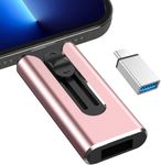 512GB Flash Drive for iPhone Photo Stick - 4 in 1 High Speed iPhone Memory Stick Thumb Drive, USB Stick Photo External Storage for iPhone/iPad/Android/PC (Pink)