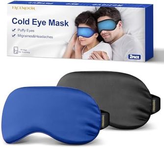 2PCS Cold Eye Mask - Cooling Eye Mask for Puffy Eyes, Cold Compress for Dark Circles, Dry Eyes, Eye Strain, Headache Relief, Migraines Reusable Gel Ice Eye Mask, Weighted Sleep Mask((Black,Blue)