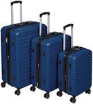 Amazon Basics Hardside Luggage ABS Hard-Shell Spinner/Suitcase with 4 Wheels, 3 Piece Set (55, 68, 78 cm), Navy Blue