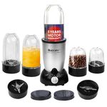 Balzano Bullet Mixer Grinder 500W, 5 Jars, 2 Blades, 2 Lids, Italian Premium Brand, Pulse Function, Mixer Blender for Smoothies, Smoothie Maker, Portable Blender, Blender for Kitchen, Silver