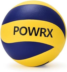 POWRX Outdoor Volleyball Ball - Pu Leather Beach Volleyball - Soft Practice Volley Ball for Sand and Water Games - Beginner and Professional Volleyball for Men, and Women